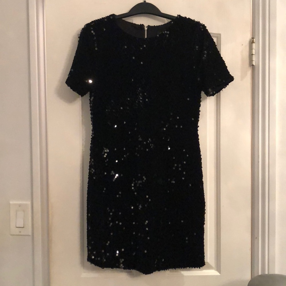 TOPSHOP BLACK VELVET SEQUIN DRESS